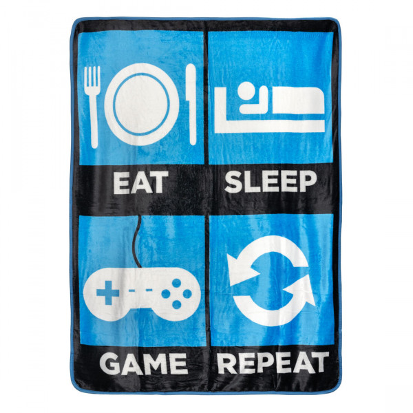 Eat Sleep Game Repeat Fleece-Kuscheldecke