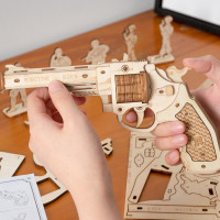 Gummiband-Revolver Holzbausatz Gummiband-Revolver Holzbausatz