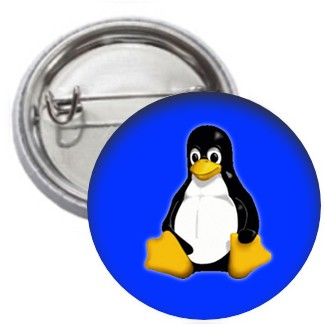 Ansteckbutton - Tux blau