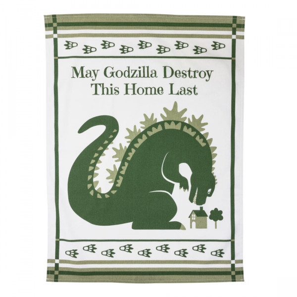 Geschirrhandtuch "May Godzilla destroy this home last"