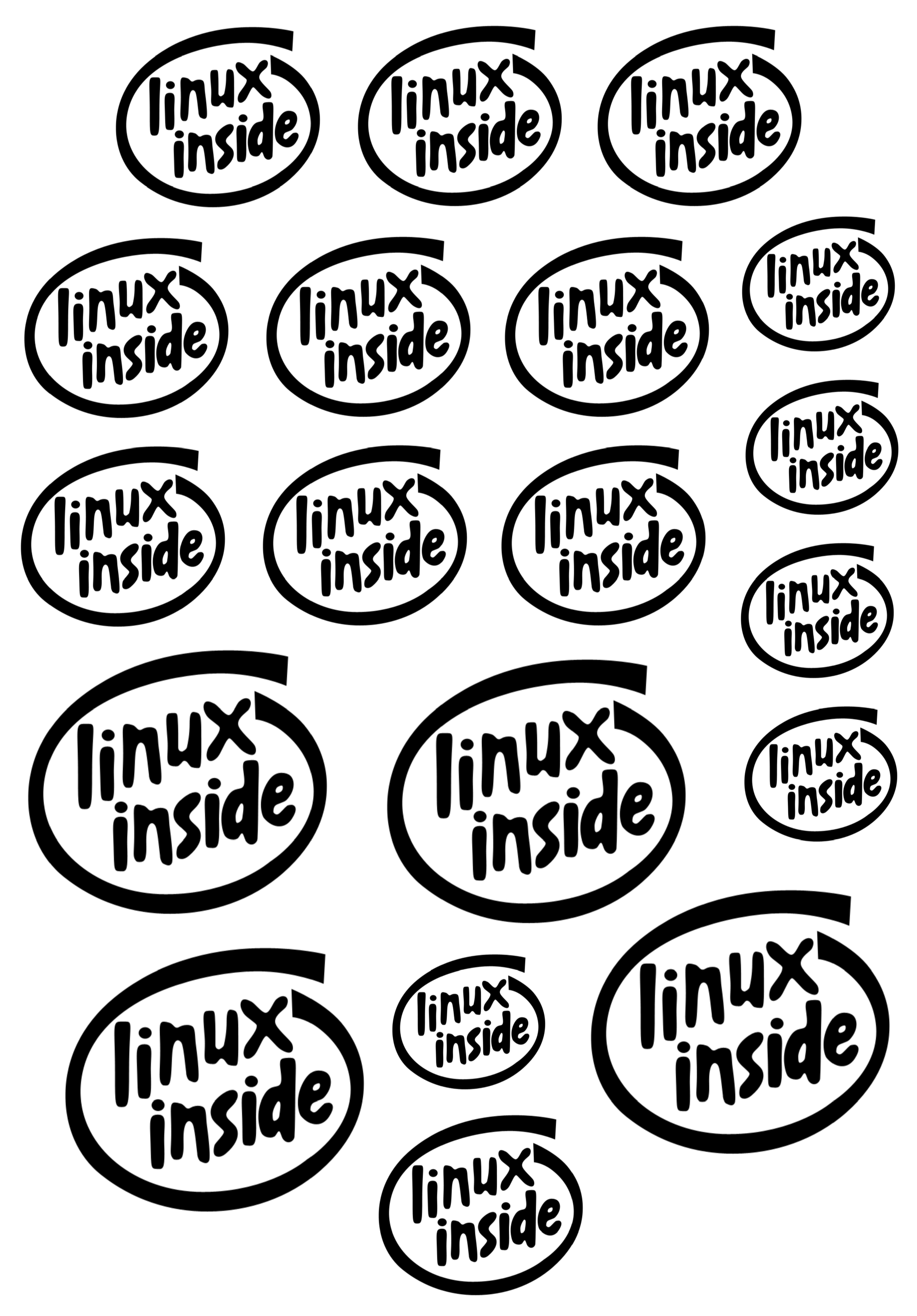 Maxi-Sticker - Linux inside A4 | Maxi Aufkleber | Aufkleber | Gadgets ...